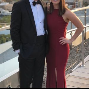 Women's Halter Long Dress Mmondschein Burgundy